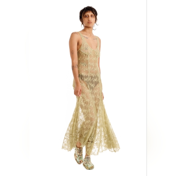 COLLINA STRADA OLIVE PAMELA DRESS Size S